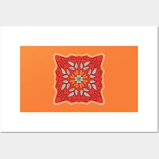 Tangerine and Watermelon Pink floral Provencal style design Posters and Art